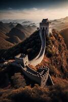 un Immagine di il grande parete di Cina. generativo ai. foto