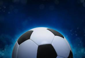 calcio palla su blu Fumo sfondo foto