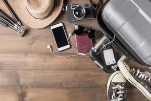 viaggio Accessori costumi. passaporti, bagaglio, telecamera foto