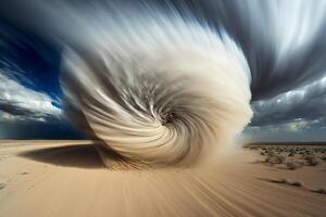 un' polvere tempesta nel il deserto. generativo ai foto