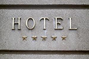 cinque stelle Hotel cartello foto