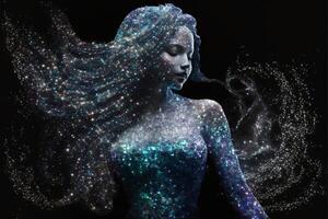 galassia sirena costellazione con paillettes come stelle. generativo ai. foto