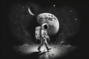avventure di un' astronauta a Luna. ai generato foto