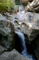 un' piccolo cascata nel il montagne foto