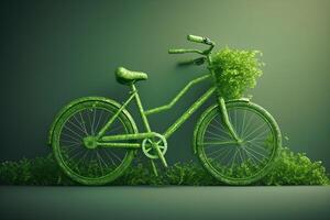 mondo bicicletta giorno. eco verde trasporto concetto. ai generativo foto
