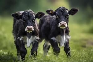 Due carino vitelli. generativo ai. foto