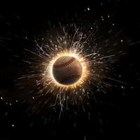 baseball sfera. baseball palla sfondo con fuoco scintille nel azione foto