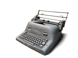 vecchio elettrico macchina da scrivere isolato su bianca sfondo foto