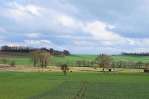 leggero nuvole sopra un' rurale primavera verde valle foto