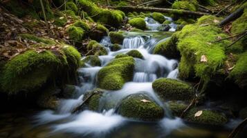 un' a cascata flusso. generativo ai foto