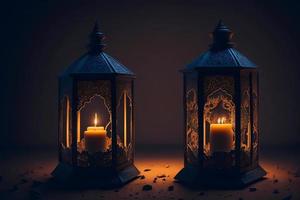 Ramadan lanterne nel il notte foto