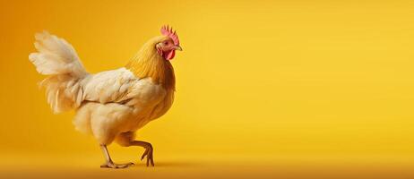 pollo isolato su giallo sfondo. creato generativo ai foto