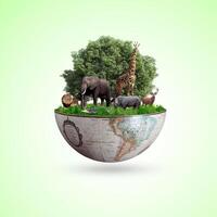 mondo natura di animale S su terra natura concetto ambiente giorno ai generativo foto