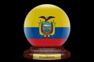 3d bandiera di ecuador su un' globo foto