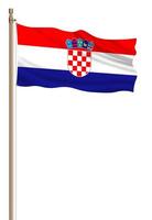 3d bandiera di Croazia su un' pilastro foto