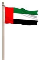 3d bandiera di unito arabo Emirates su un' pilastro foto