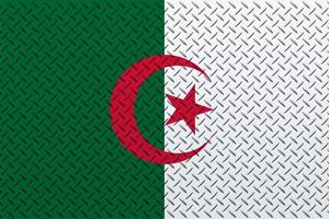 3d bandiera di algeria su un' metallo foto