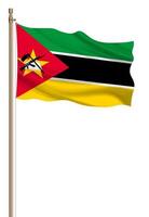 3d bandiera di mozambico su un' pilastro foto