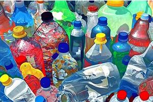 un' lotto di plastica rifiuto bottiglie. neurale Rete ai generato foto