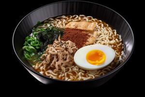 superiore Visualizza ramen. tradizionale coreano ramen la minestra con kimchi. coreano cucina. asiatico cibo. tradizionale coreano cucina impostare. foto