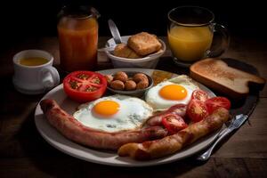 inglese prima colazione cibo menù. ai generato. foto