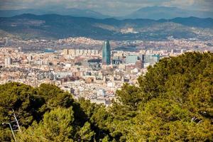 Barcellona città visto a partire dal montjuic castello foto