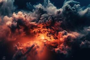fuoco ardente nube nel spazio illustrazione sfondo con generativo ai foto