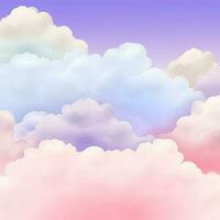colorato cielo sfondo con nuvole nel pastello colori foto