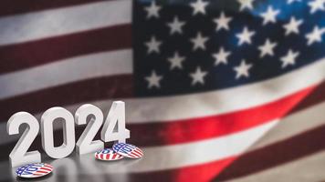 il Stati Uniti d'America bandiera e 2024 per votazione concetto 3d interpretazione foto