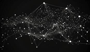 geometrico grafico sfondo molecola e comunicazione. collegato Linee con punti. ai generato. foto