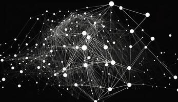 geometrico grafico sfondo molecola e comunicazione. collegato Linee con punti. ai generato. foto