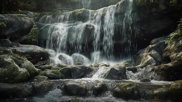 bellissimo cascata, ai generato Immagine foto