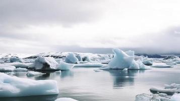 iceberg galleggiante nel jokulsarlon ghiacciaio laguna, generat ai foto