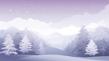 il neve paesaggio sfondo volontà rendere il tuo Natale design attraente, nel il stile di leggero viola e leggero blu, delicato colore variazioni, generat ai foto