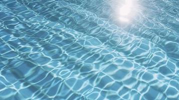 astratto piscina acqua superficie e sfondo con sole leggero riflessione, creare ai foto