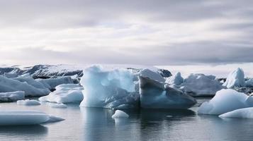 iceberg galleggiante nel jokulsarlon ghiacciaio laguna, generat ai foto