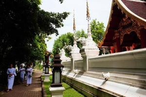 eredità d'oro santuario e cappella nel il tempio di lanna stile nome è wat papà dara phirom Phra chulamani SI borommache a Chiang Mai Provincia Tailandia. foto