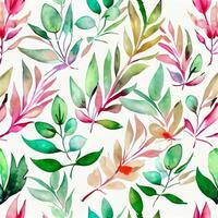 acquerello pittura di colorato le foglie su un' bianca sfondo. generativo ai. foto