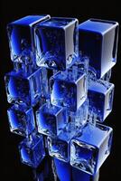 mazzo di ghiaccio cubi seduta su superiore di ogni Altro. generativo ai. foto