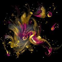 astratto multicolore dipingere spruzzo esplosione su nero sfondo, astratto vorticoso sfondo, generativo ai foto