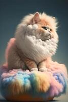 bellissimo gatto su Fumo colore. generativo ai. foto