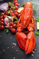 aragosta frutti di mare pasto cibo merenda su il tavolo copia spazio cibo sfondo rustico superiore Visualizza foto