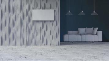 Immagine di rendering 3D di set di pareti e divani curvi