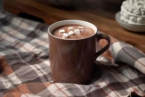 caldo cioccolato tazza. creare ai foto