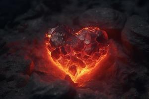 cuore ardente nel fiamme. creare ai foto