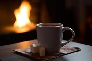 inverno caldo cioccolato. creare ai foto