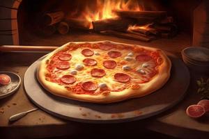 gustoso forno Pizza. creare ai foto