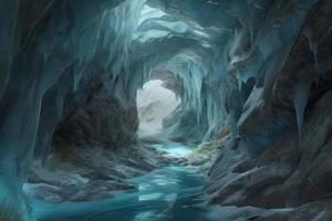 Islanda dentro glaciale grotta. creare ai foto