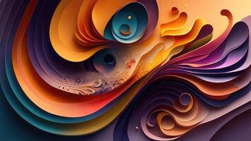 astratto colorato sfondo con curvo Linee nel il modulo di un' onda. ai generato foto