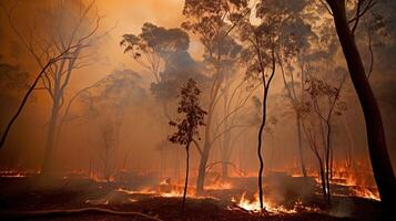 il devastante urto di foresta incendi. generativo ai foto